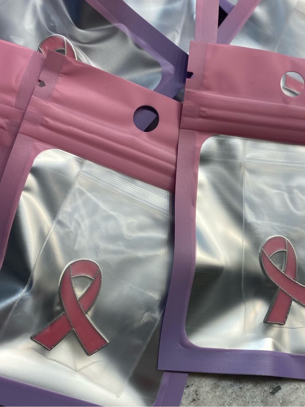 *Buy Now* Breast Cancer Awareness Pink Ribbon Pin Thank You’s Set of 15 - Picture 4 of 5